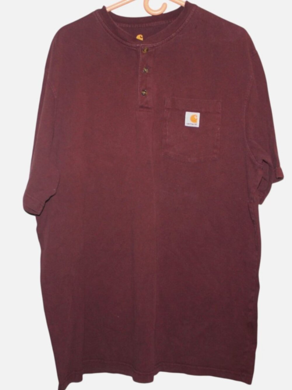 CARHARTT Henley Shirt XL Original Fit Pocket T-Shirt Workwear Utility